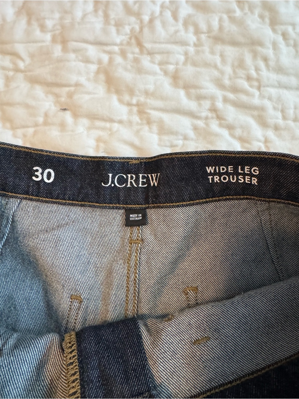 J. Crew Dark Blue Wide Leg Jeans with Front Patch Pockets - Picture 3 of 9